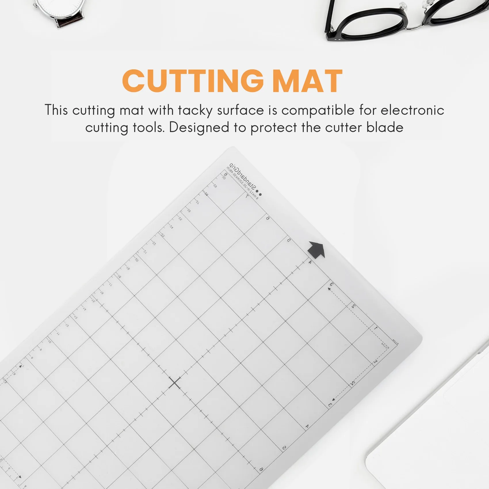 3Pcs Replacement Cutting Mat Adhesive Mat With Measuring Grid 8 By 12-Inch For Silhouette Cameo Explore Plotter Machine-A