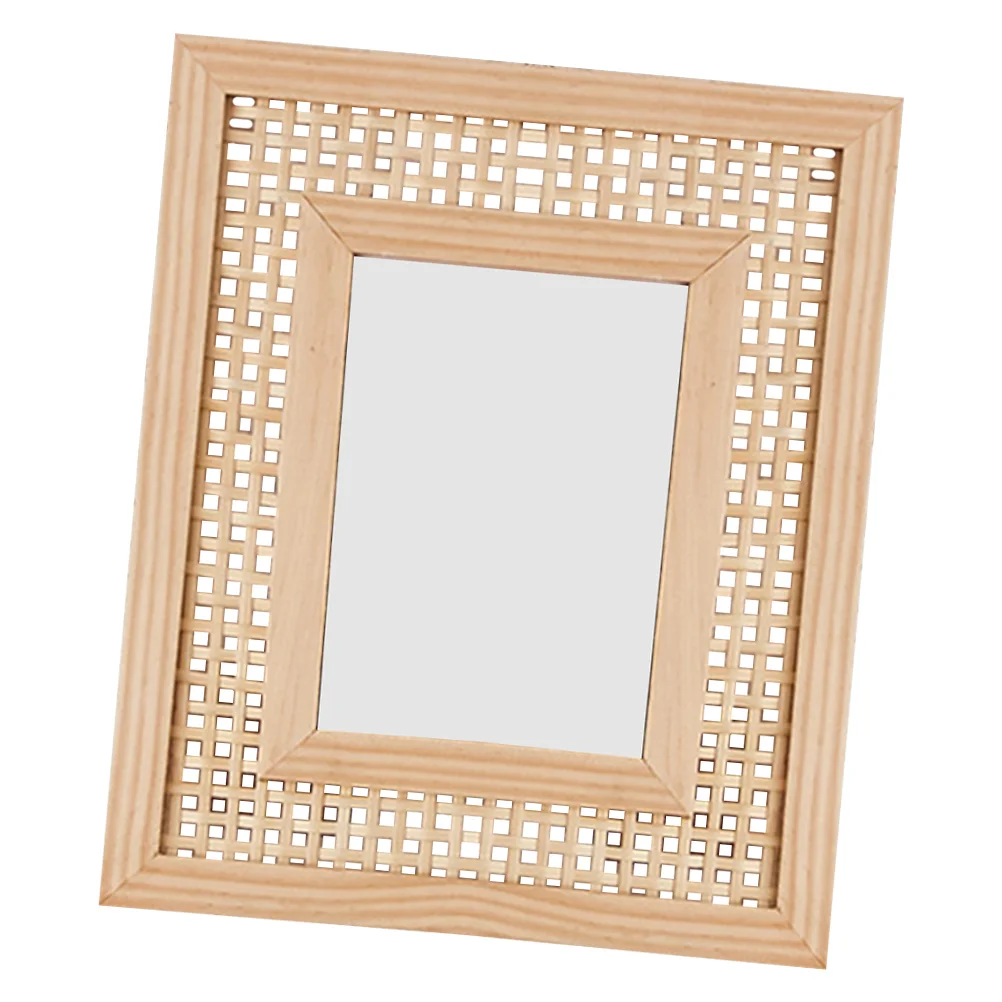 Woven Picture Frame Ornament Photo Vintage Mirror for Desk Bohemian Decor Unique Modern Frames Boho