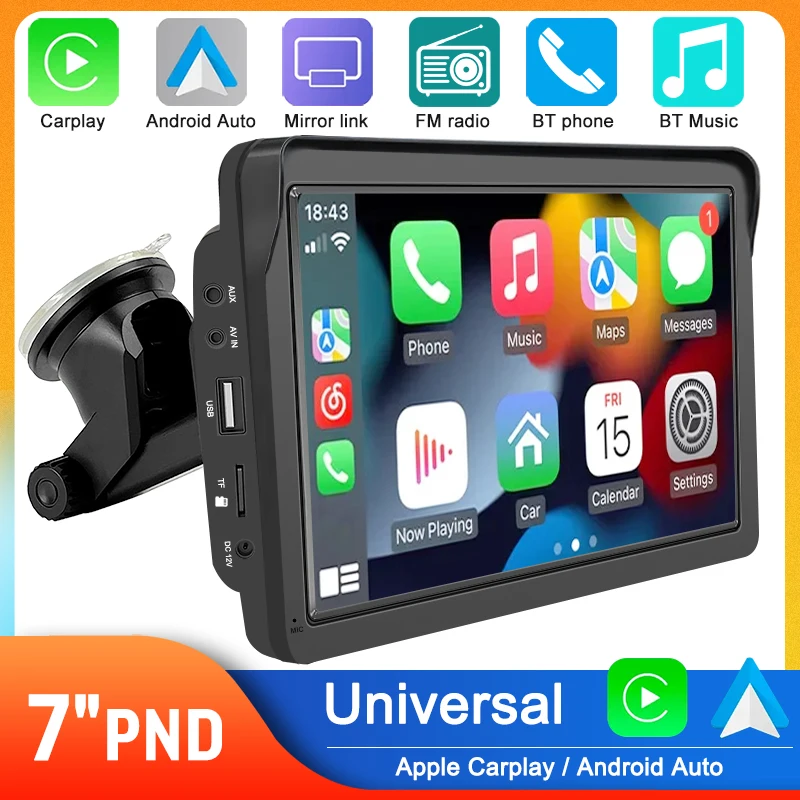 7inch Android Auto Car Stereo Radio 2 Din Universal Portable Wireless Carplay BT Multimedia Video Player HD Touch Screen