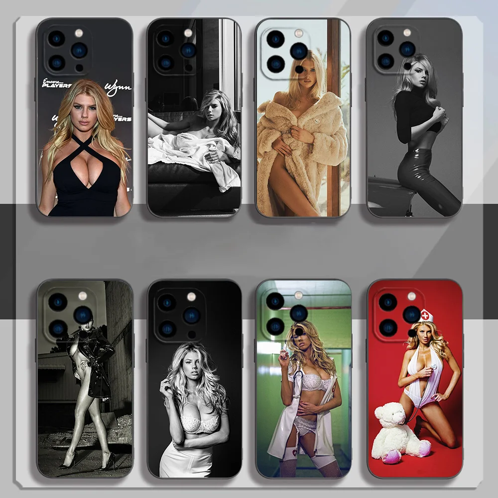 

Model C-Charlotte M-McKinney Phone Case for iPhone 12 11 13 14 15 16 Max Pro Plus Black Soft Silicone Cover