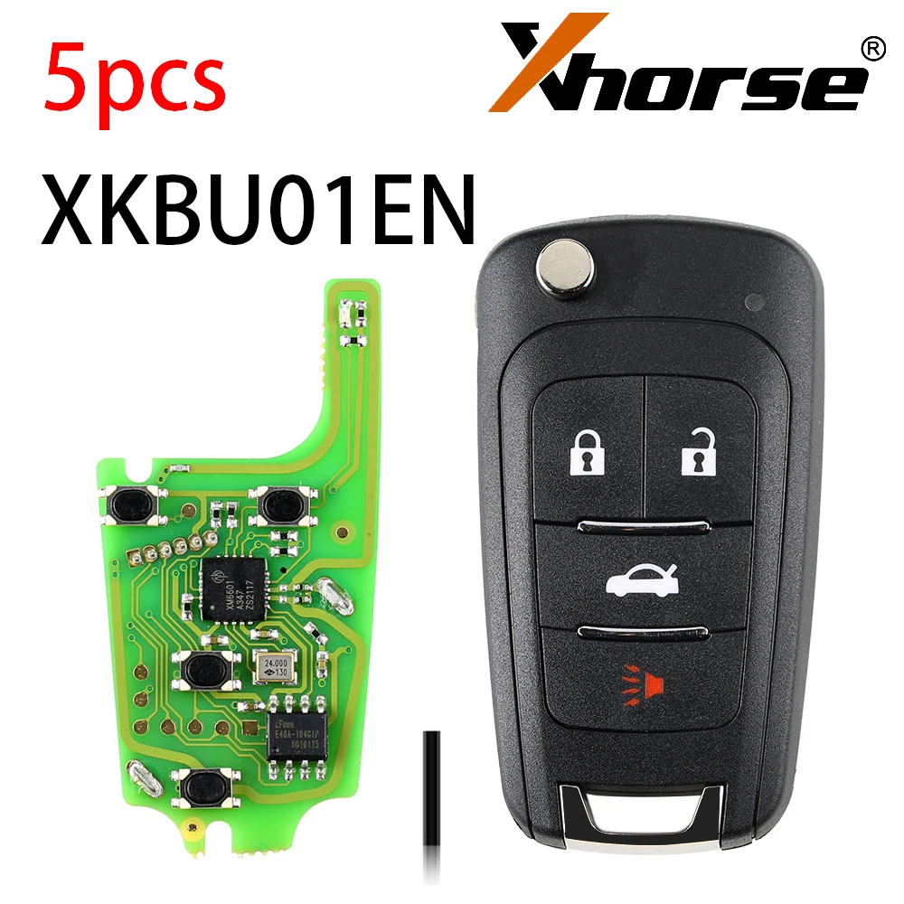 

5pcs Xhorse XKBU01EN 4 Buttons VVDI Universal Wire Remote Key for Buick Flip English Version for VVDI/VVDI2 Key Tool