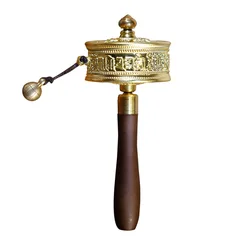 Prayer Drum Tibetan Hand-cranked Prayer Wheel Home Pure Copper Tibetan Hand-held Alloy Buddhist Feng Shui