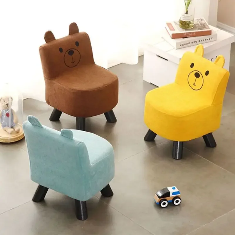 

Small Stools Backrest Chair Home Low Stool Fashion Creative Solid Wood Cartoon Bench Chair Ottomans Bench Wooden Cute Pouf Ins