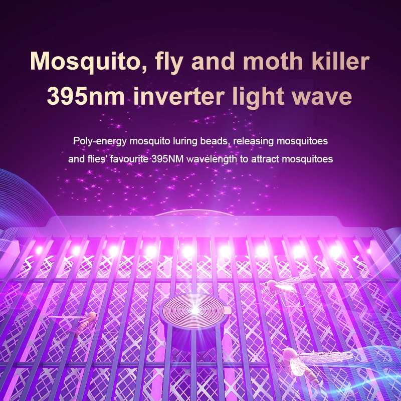 Electric Shock Mosquito Killler Lamp LED Bionic Physical Mosquito Trap Safe For Kids Kills Ultraviolet Light Mosquitoes