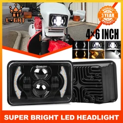 HAOLIDE 12V 24V 4x6 Inch LED H4 Headlight Led Work Light With 2Color DRL For off-road use Hond Truck Kenworth Headlamp