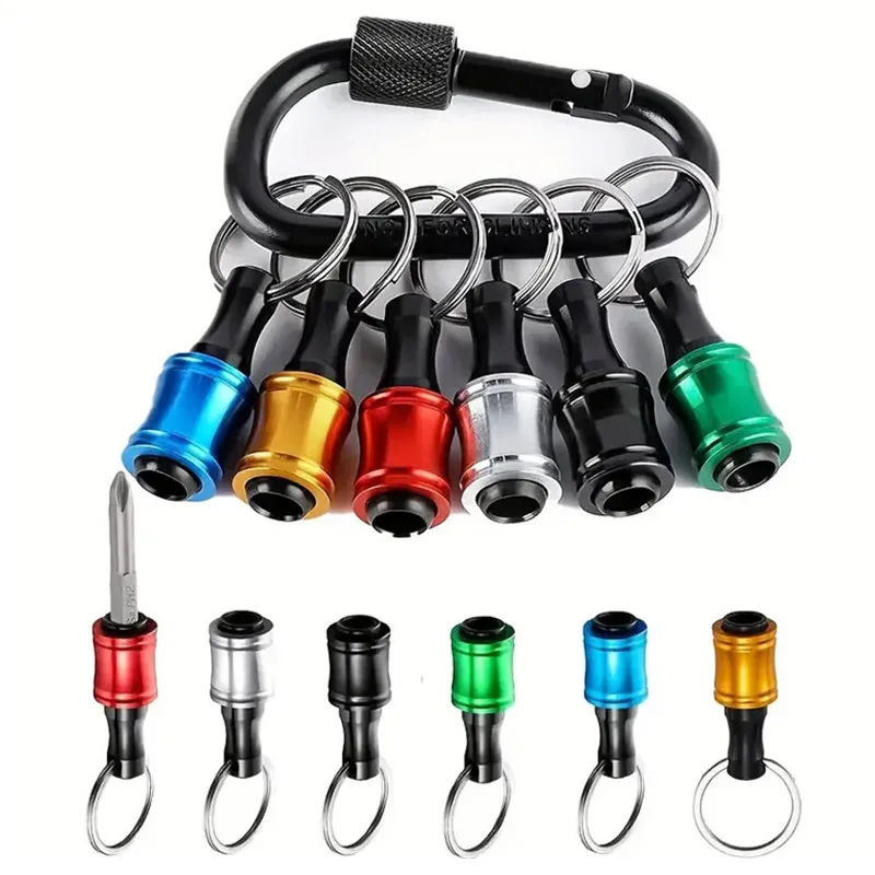 

Screwdriver Bit Holder Quick Release Keychain Drill Screw Adapter Magnetic Carabiner 1/4 Hex Shank Alloy Extension Rod Hand Tool