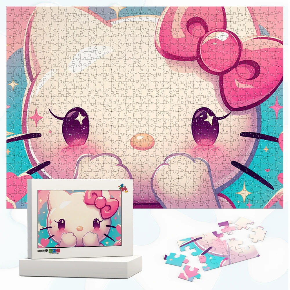 

Hello Kitty Puzzle Kawaii Sanrio Wooden Puzzle Cute Cartoon Characters Games and Puzzles Montessori Toys for Children Restless