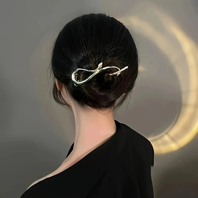 1 Stück Zinklegierung Strass-Schlangen-Haarschmuck, Retro Elegante Hochwertige Haarnadel, Vier Jahreszeiten Persönlicher Vielseitiger Kopfschmuck, Passend für Alle Anlässe – Detail 2
