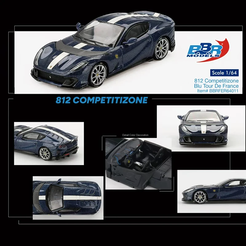 PreSale BBR 812 Competitizone Blu Tour De France 1:64 Diecast Diorama Car Model Collection Miniature Toy