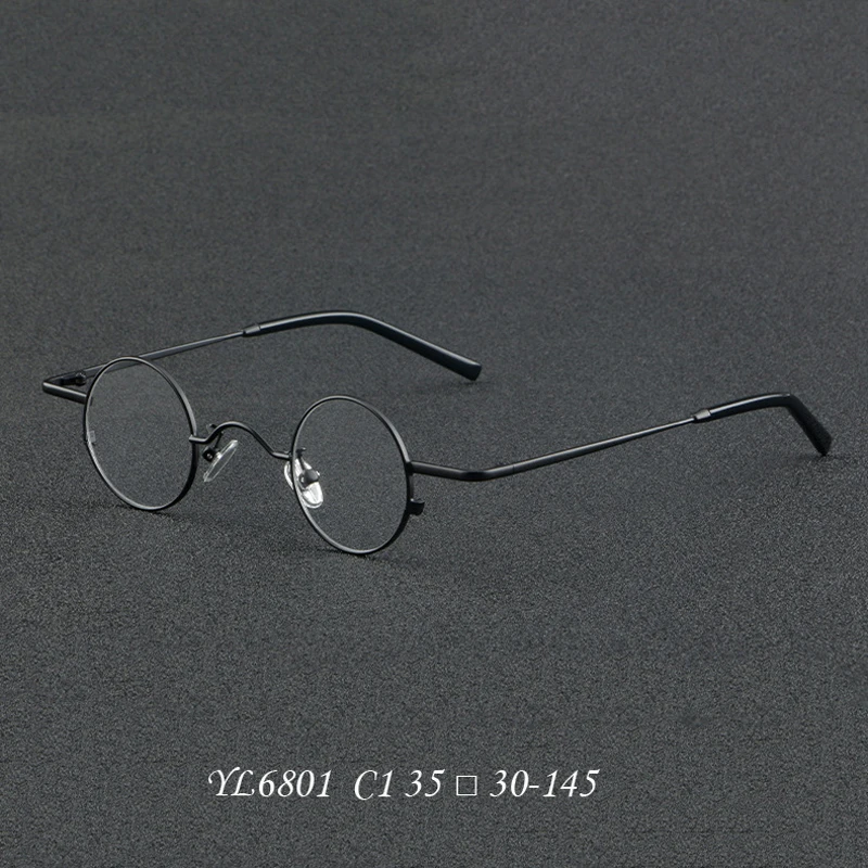 VCKA Anti Blue Light Myopia Glasses Frame Men Retro Round Pure Titanium Eyeglasses Women Prescription Eyewear -0.5 to -6.0