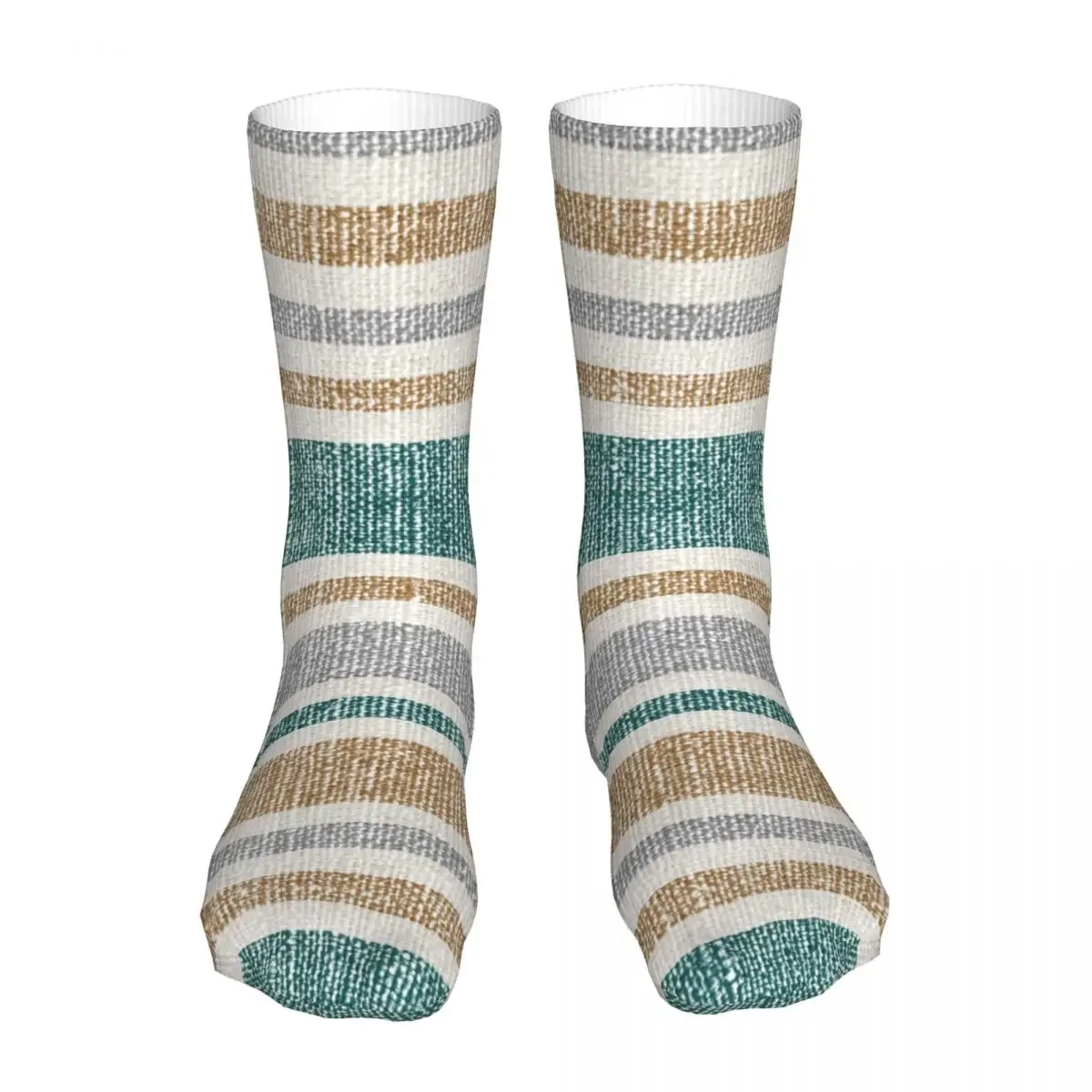 New Linen Striped Pattern Women Socks 2022 Female Stripes Bike Sock