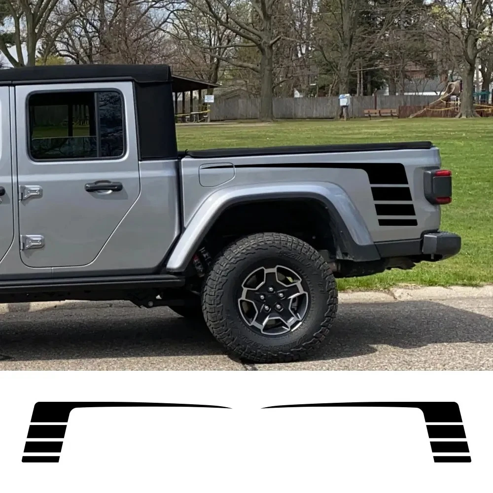 

Наклейки на боковины заднего багажника для пикапа Jeep Gladiator, графические полосы, декоративные виниловые наклейки, аксессуары для автотюнинга