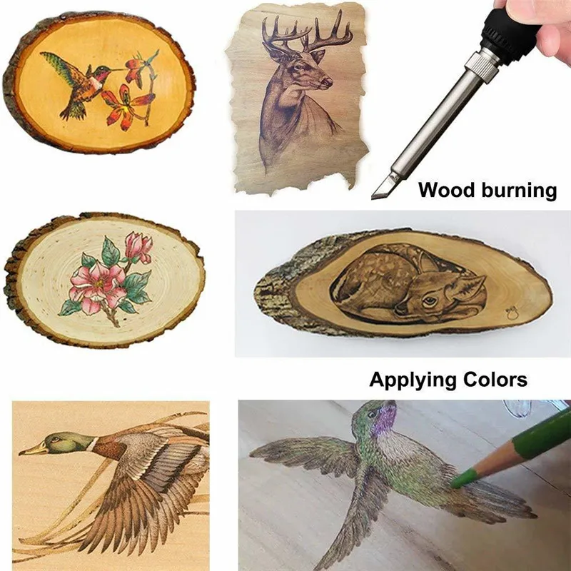 37Pcs pyrography wood burning kit For Beginners, Adjustable Professional wood burner pen Tool and Accessories, woodburning Embos