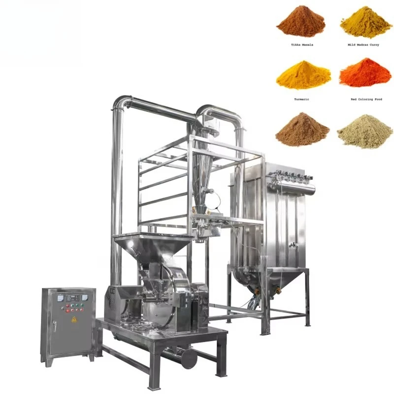 Pin Mill Crusher for Powder Sugar Grinding With Cyclone Discharge Dust Collector Machine Pulverizer