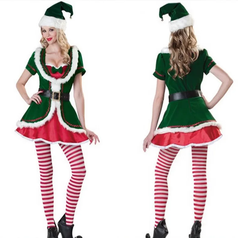 Disfraces de Navidad Árbol de Navidad verde Disfraces de espectáculo escénico femenino adulto