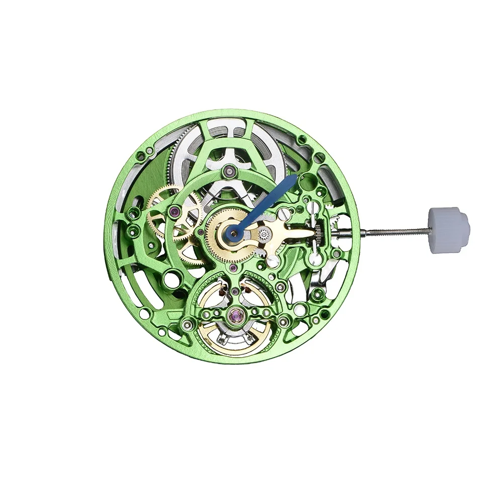 Newest Skeleton Mechanical Movement Automatic Long Power 80 Hours Custom Watch Parts Green Movement