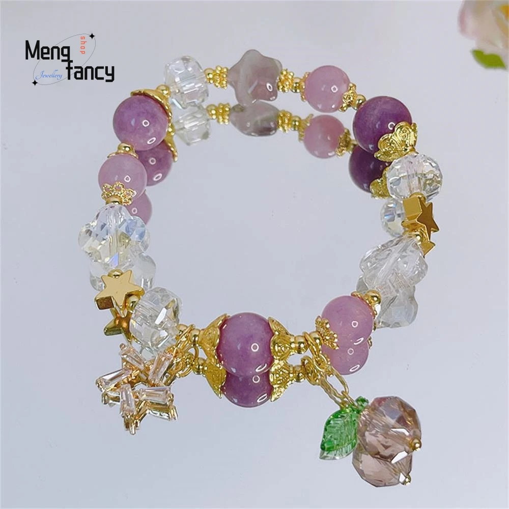 Senshi Zircon Five-pointed Star Female Personality Small Fresh Star Stone Colored Flower Bracelet Exquisite Fashion Fine Jewelry