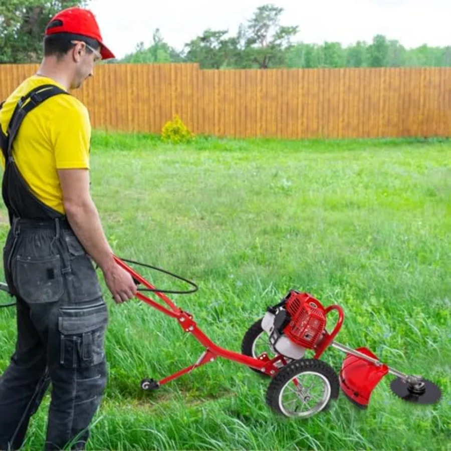 Mesin Pemotong Rumput Dorong 2 Tak 49 CC Berbahan Bakar Bensin dengan Motor Kecepatan Tinggi 6500-7000 Rpm dan Tangki Bahan Bakar 0.95L untuk Efisiensi Tinggi