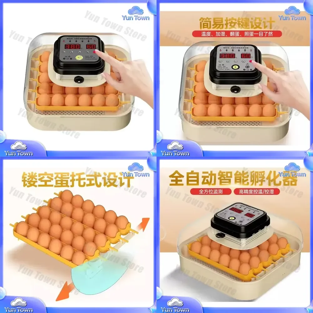 for 16 30 Eggs Incubator Intelligent Temperature Control Egg Turning Water Filled Farm Chick Incubator for Chicken Duck