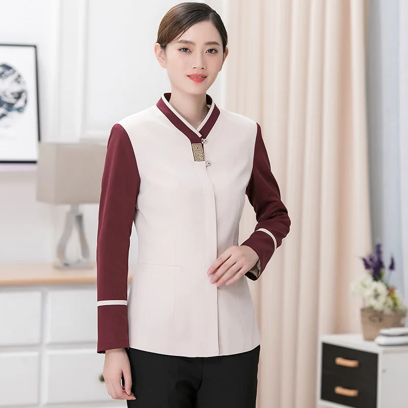 Cleaning Work Uniform for Women Property Hotel Room Cleaner Auntie GuesthousePABreathable Waiter Long Sleeve Autumn Winter Outfi