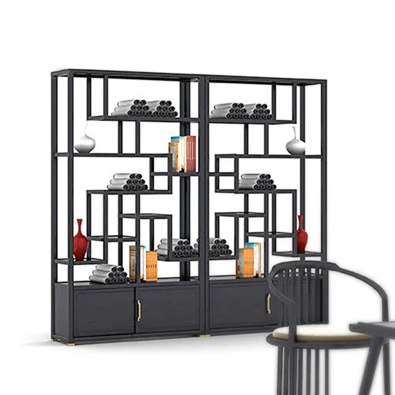 Chinese Solid Wood Antique Shelf Display Stand Zen Bookshelf Antique Shelf Entrance Cabinet