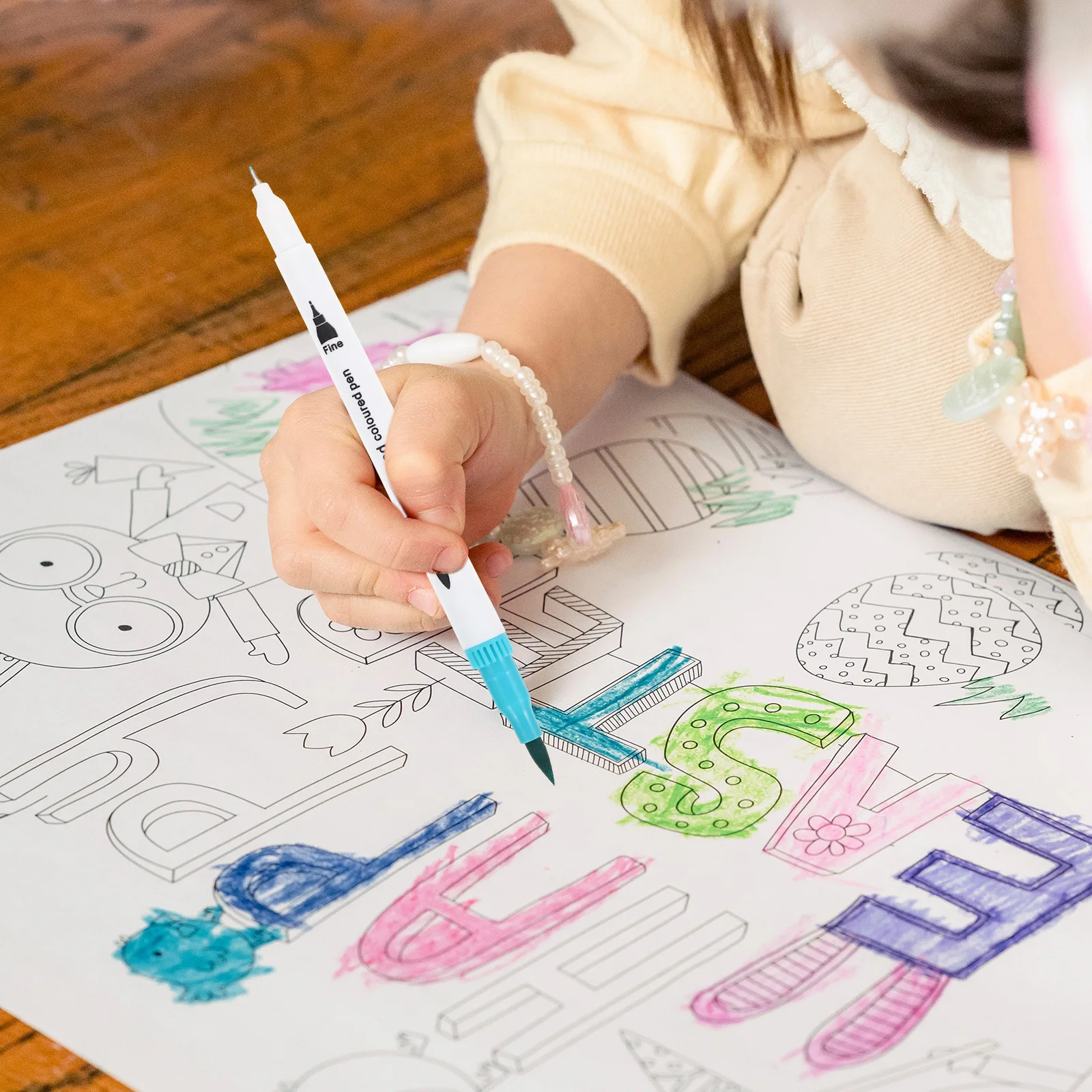 

24Pcs Children Painting Pens Dual Tip Vibrant Color Durable Smooth Drawing Marker Pens Ideal for Kids DIY Art Supplies