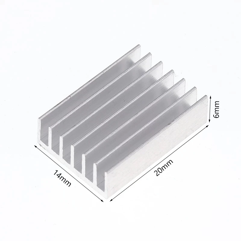 10pcs Aluminum Computer Cooler Radiator Heatsink 14x14x6mm Heat sink for Electronic Chip Heat 14x20x6mm Cooling Pads With Tape image 2