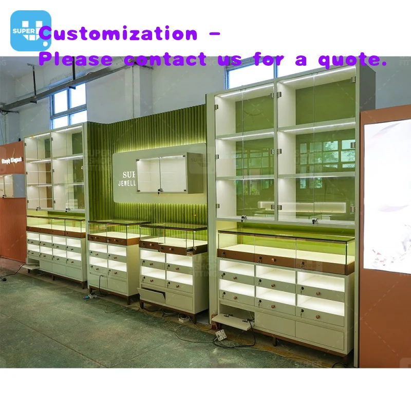 

Элитный витринный шкаф для ювелирных изделий на заказ, с замком, стеклянный, для магазина жемчуга, мебель для ювелирного магазина, индивидуальная витрина для украшений
