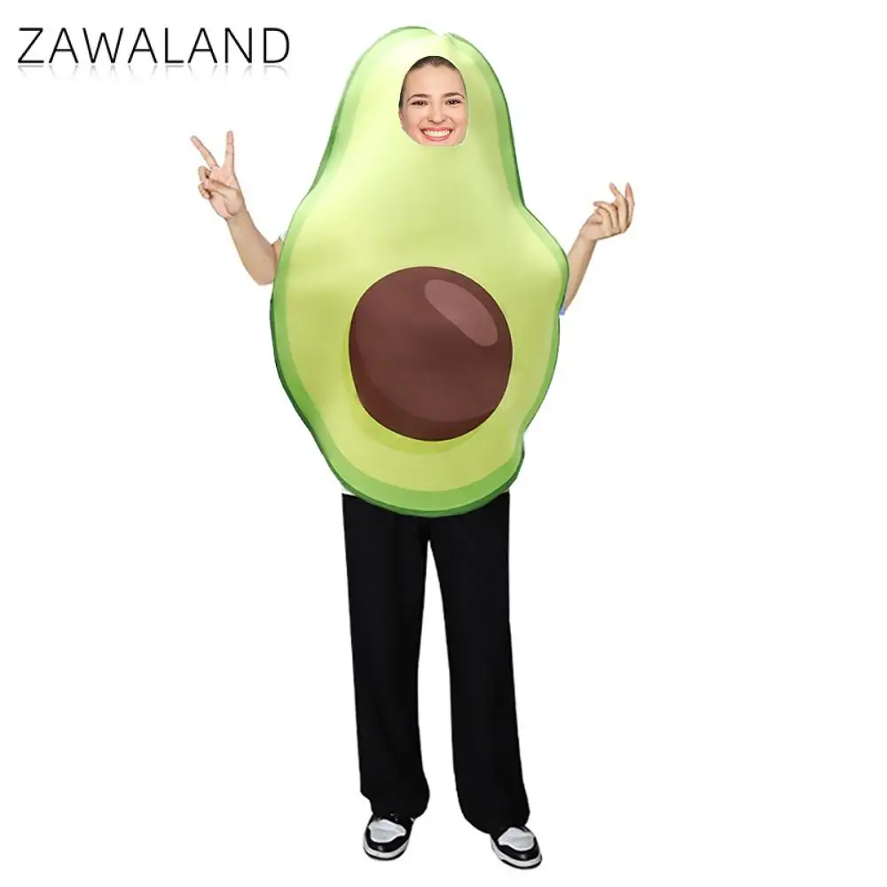 Zaw aland grün Cosplay Kostüm lustige Urlaub Party Anzug Avocado Print Stram pler Frau Overall Karneval Verkleidung Kleidung