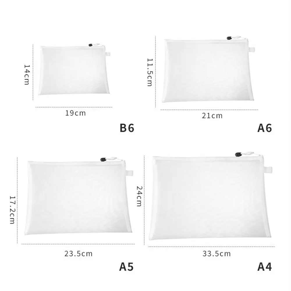 Cosmetic Makeup Bags File Folders Pouch Document Organiser Paper Organizer Document Folder Mesh Zipper Storage Bag