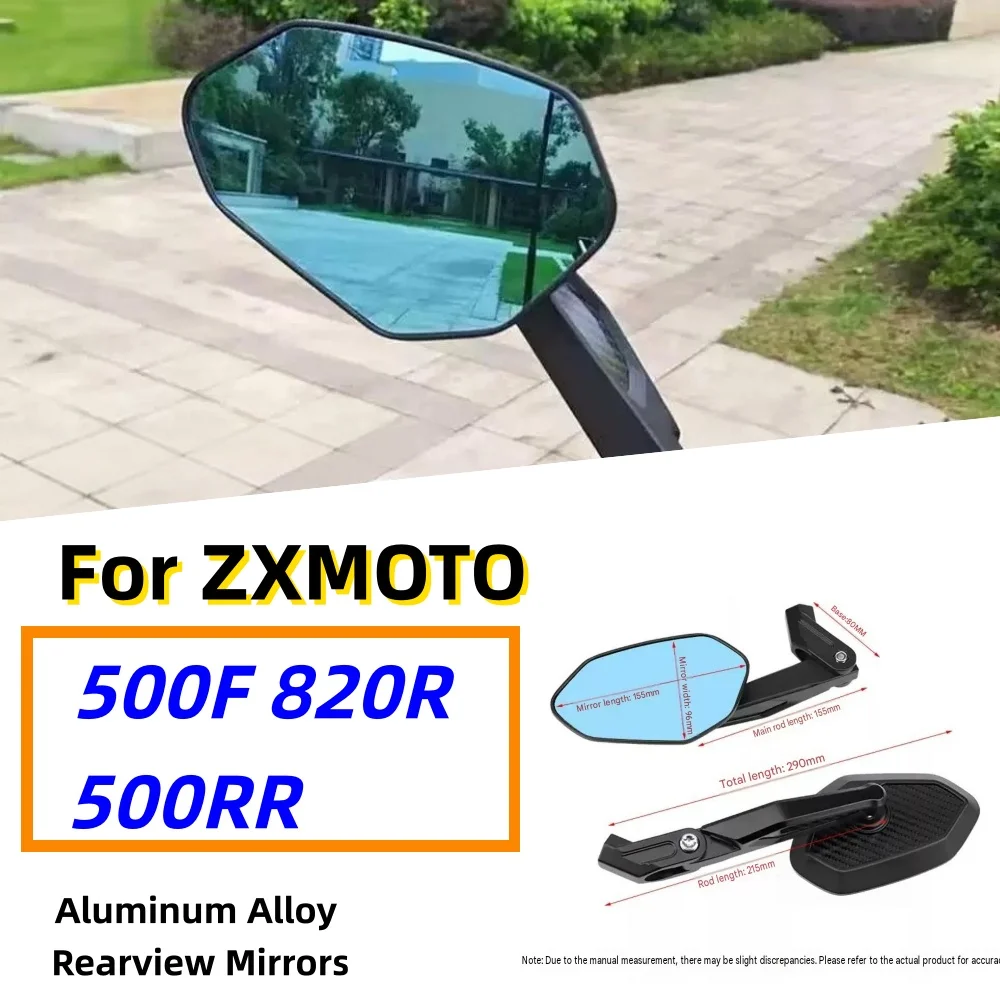 ZXMOTO Wide-Angle Folding Aluminum Handlebar Side Mirrors for 500F, 820R, and 500RR – Premium Aftermarket Parts