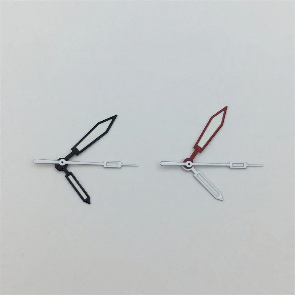 BLIGER watch hands black and white red C3 green luminous for the NH35 automatic movement