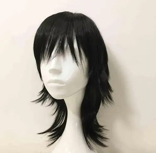 14 Inch/35 cm Short Cosplay Wolf Tail Synthetic Side Bangs Party Wig