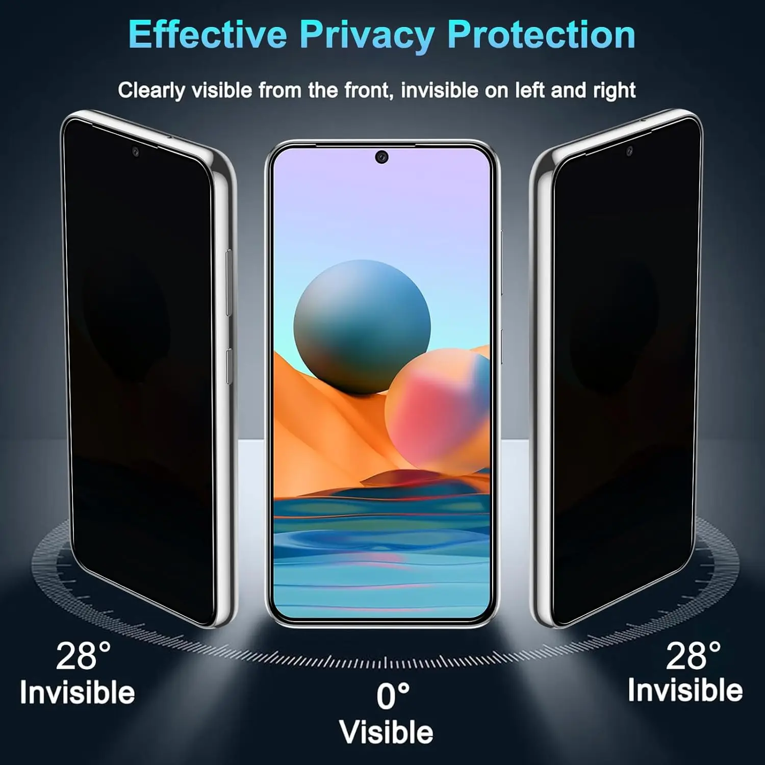 قطعتان من واقي شاشة الخصوصية الزجاجي لهاتف Xiaomi Redmi Note 10 Pro 9H من الزجاج المقسى #2