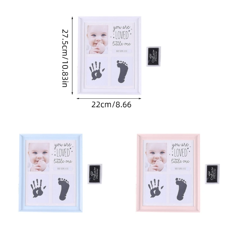 Baby Picture Frame Newborn Footprint Handprint Photo Frame Baby Shower Frame Gender Neutral Desk Decor