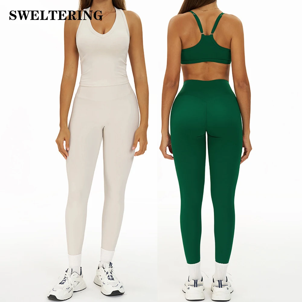 

SWELTERING, спортивная одежда из 2 предметов, женский комплект для йоги, комплект для тренажерного зала и фитнеса, спортивные костюмы, женский спортивный бюстгальтер, леггинсы с высокой талией, костюмы