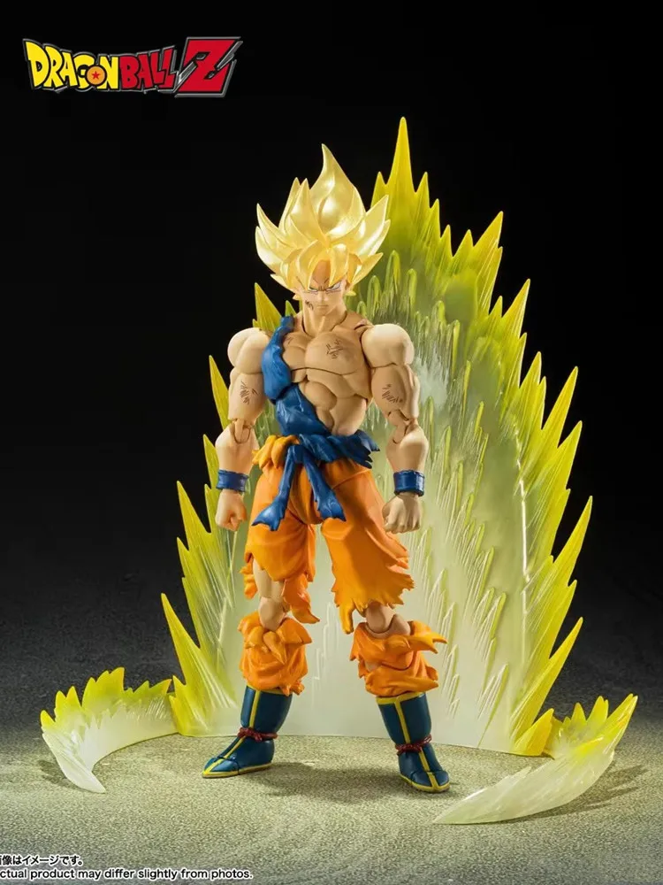 Bandai Genuine S.H.Figuarts Dragon Ball Son Goku 14cm Super Saiyan Action Figure Battle Damage Form Model Doll Xmas Toys Gitfs