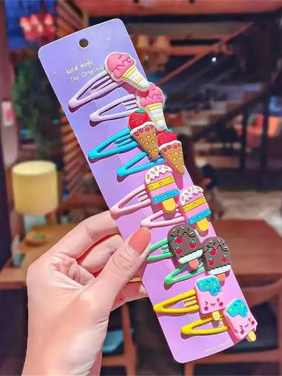 Épingles à cheveux licorne crème glacée pour filles, 10 pièces/ensemble, jolies pinces à cheveux pour enfants, Barrettes, bandeau, accessoires de mode, nouvelle collection