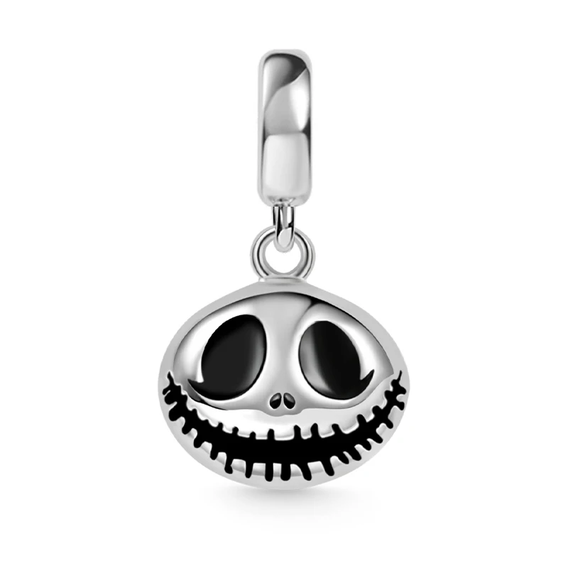 Breloque squelette en argent 925, chaîne de sécurité, pendentif Halloween pâques, adapté au Bracelet Pandora Original, cadeau Dangle pour femmes, bricolage