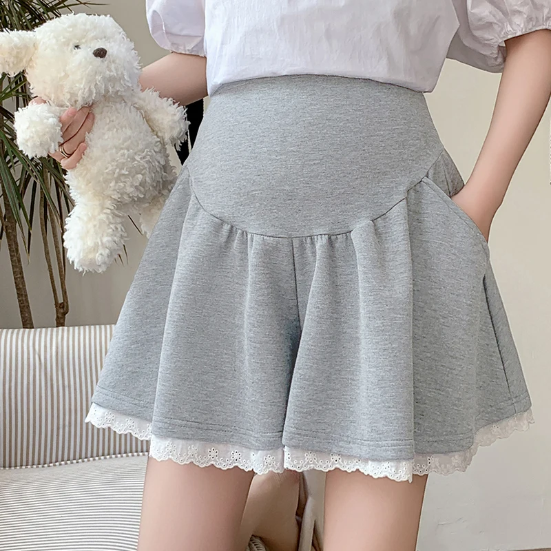 Summer Wide Legs Belly Shorts for Maternity High Waist Loose Casual Pregnant Woman Sports Short Pants Cotton Trousers Wholesale