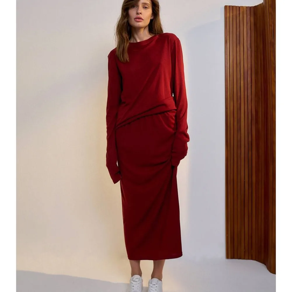 MsChuh All-match Autumn New In Matching Sets Woman 2 Piece Set Outfit Two Piece Outfit Skirt Pants Simple Style Temperament Slim