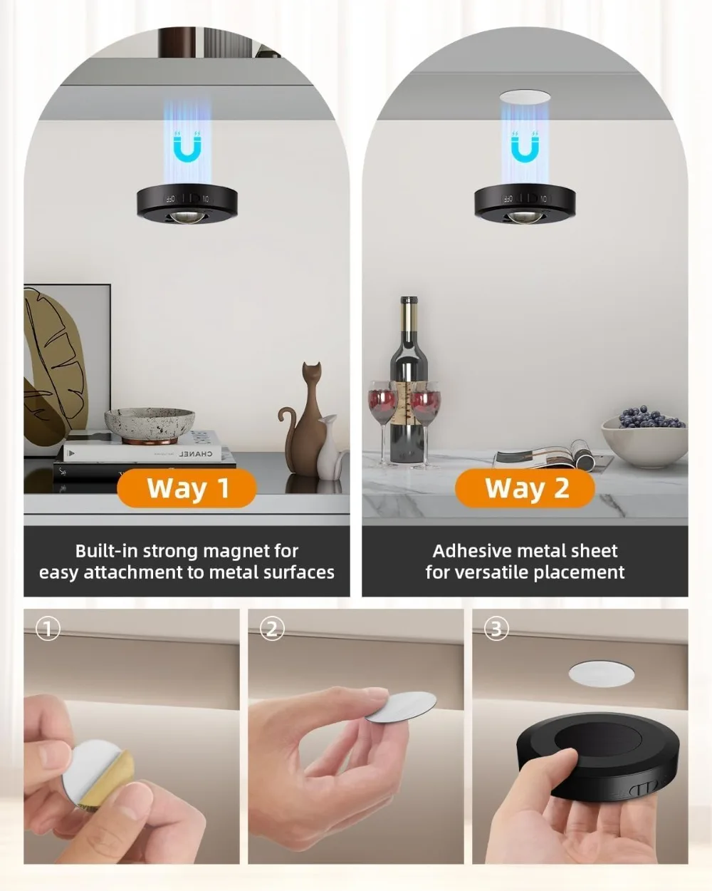 RGB 12 Color Night Light Wireless Remote Control Type-c Rechargeable Light Powered Cabinet Light for Kitchen Wardrobe Bedroom
