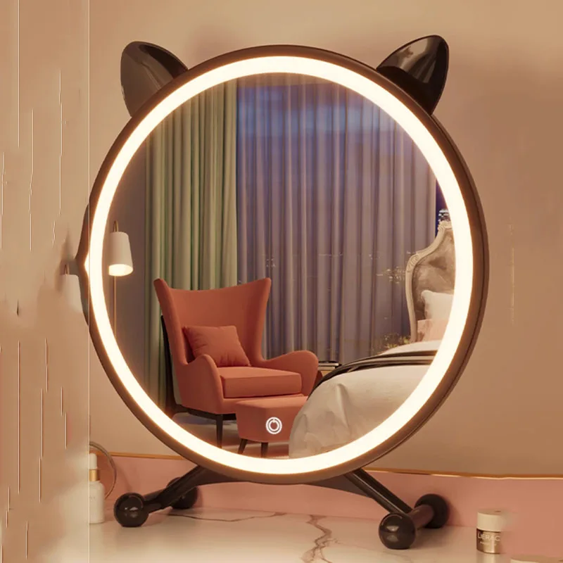 

Nordic Bathroom Mirror Desk Aesthetic Wall Art Makeup Women Princess Luxury Small Mirror Modern Hogar Living Room Decoration