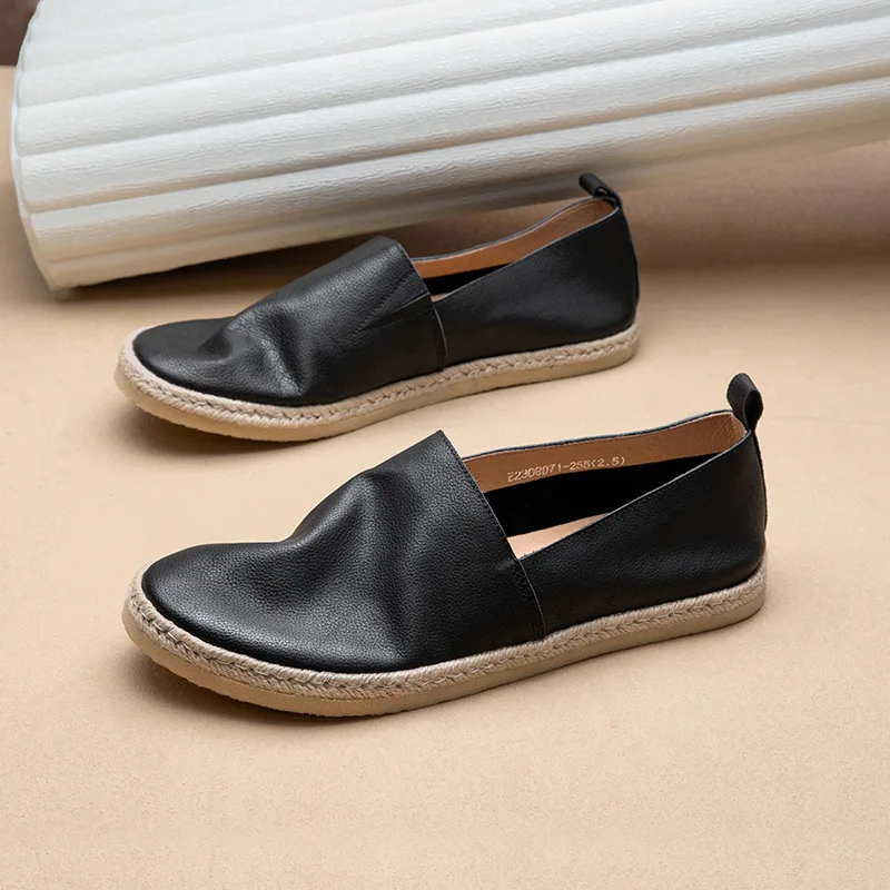 

Genuine Leather Men's Flat Casual Shoes Handmade High Quality Low-Top Leather Fashion Boat Shoes Spring Autumn Men Footwear