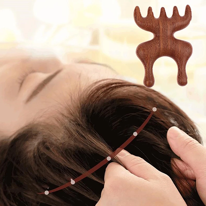 

Body Meridian Massage Comb Sandalwood Five Wide Tooth Comb Acupuncture Therapy Blood Circulation Anti-static Smooth Hair Comb