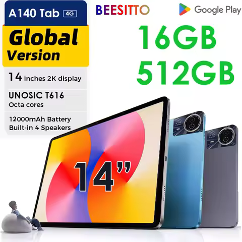 Global Tablet 14 Inch Android 14 Tablets with 1920*1200P IPS HD Big Screen 12GB 512GB 12000mAh All-Day Battery Life Tablet Pc