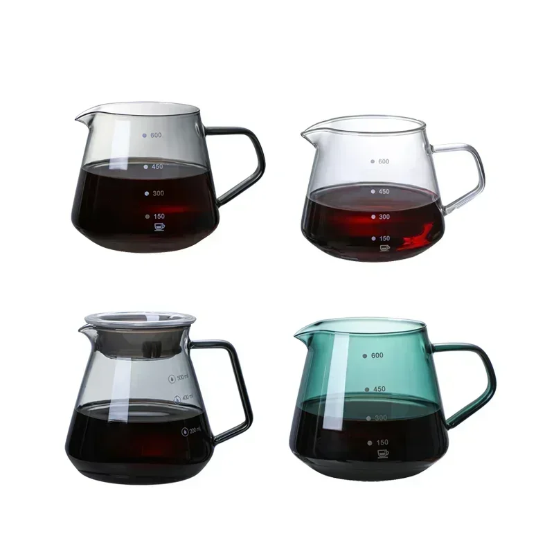 Carafe Drip Coffee Pot 300ml 500ml V Funnel Glass Cup Range Server Kettle Brewery Barista Percolator  Coffee Maker