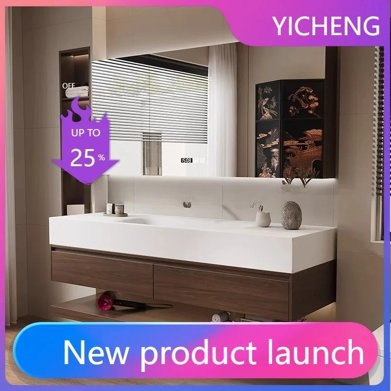 Hys bathroom vanity set - sintered stone & ceramic seamless basin combo