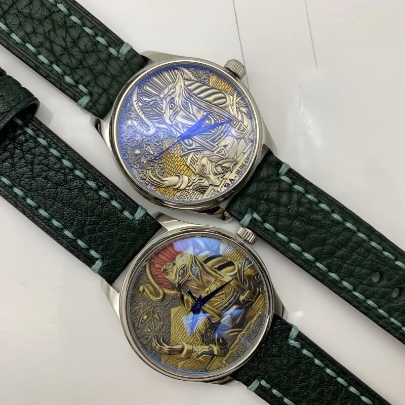 Wandering Coin Watch Egyptian Pyramid Sun God Theme High Relief Dial Personalized Original Automatic Mechanical Watch