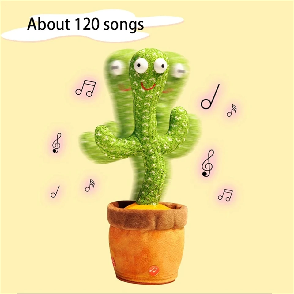 Multifunction Cactus Kid's Electronic Plush Toy Dancing And Talking Cactus Kid's Birthday Party Christmas Gift With 120 Songs